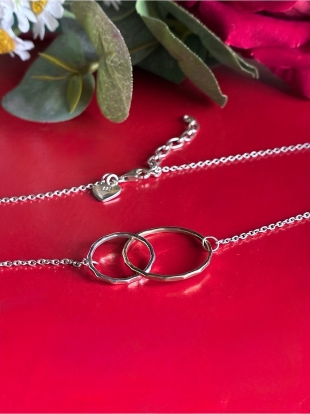 925 Interlocking Circle Silver Necklace - Elegant Women's Jewelry
